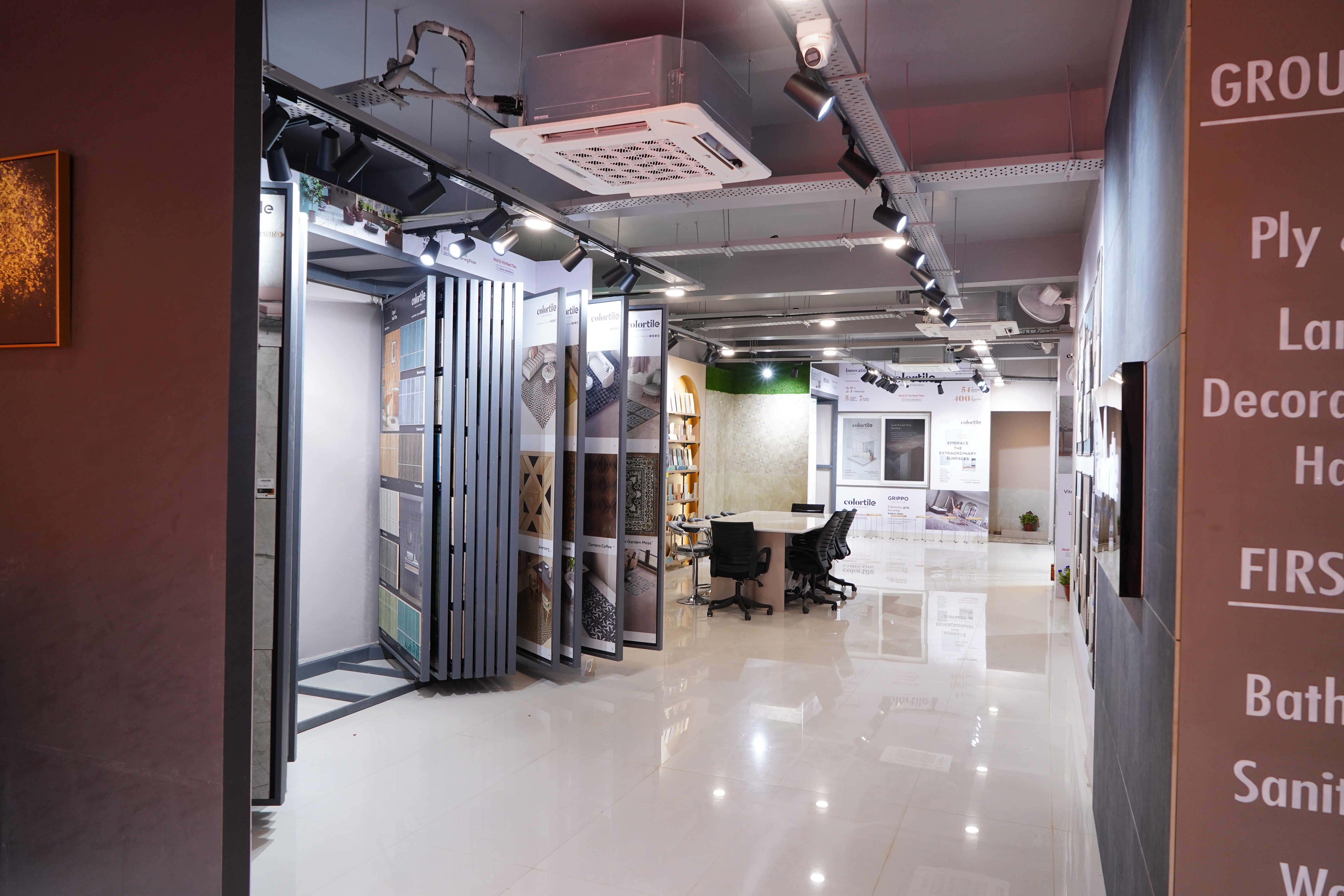 Tile display section at the Elemento showroom